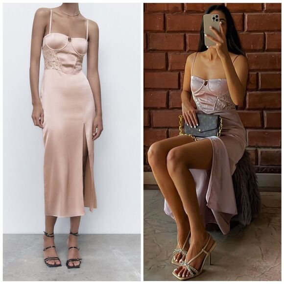 Zara Corset Combination Dress New - Picture 1 of 12